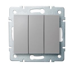 Trojitý vypínač - č. 3 Stříbrná LOGI    *25195