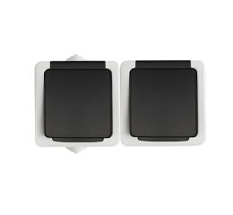 Dvojitá zásuvka se záslepkou horizontální TEKNO Černá   *25357