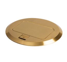 BIURO+   Krabice kovová do podlahy kulatá POP-UP 1+1/2xM45 - mosaz *28310 Kanlux