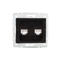 Zásuvka LOGI 02-1430-042 datová-telefonní RJ45Cat 5e + RJ11 barva černá matná 33589 Kanlux