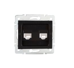 Zásuvka LOGI 02-1410-042 dvojitá datová nezávislá 2xRJ45Cat 5e barva černá matná 33593 Kanlux