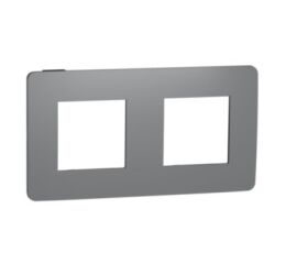 Unica Studio Color - Krycí rámeček dvojnásobný, Dark Grey/Černý *NU280422
