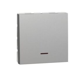 Unica - Spínač dvoupólový 32A s kontrolkou, Aluminium *NU323230S