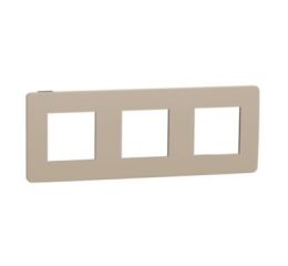 Unica Studio Color - Krycí rámeček trojnásobný, Taupe/Černý *NU280628