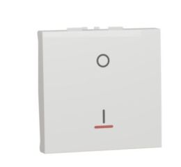 Unica - Spínač dvojpólový se signalizační kontrolkou řazení 2Ss, 16A, Bílý *NU326218S