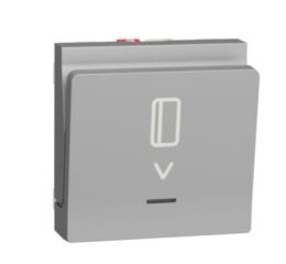 Unica - Spínač pro hotelové karty, 2M, Aluminium *NU328330