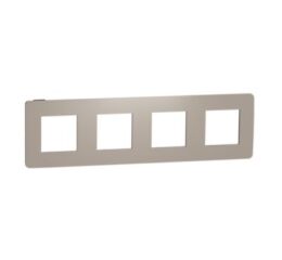 Unica Studio Color - Krycí rámeček čtyřnásobný, Taupe/Černý *NU280828