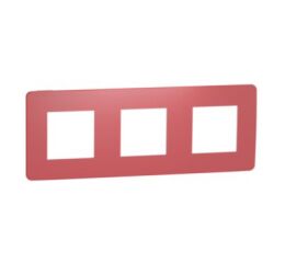 Unica Studio Color - Krycí rámeček trojnásobný, Red/Bílý *NU280613