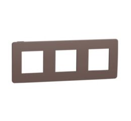 Unica Studio Color - Krycí rámeček trojnásobný, Chocolate/Černý *NU280617