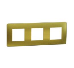 Unica Studio Metal - Krycí rámeček trojnásobný, Gold/Bílý *NU280659M