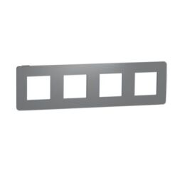 Unica Studio Color - Krycí rámeček čtyřnásobný, Dark Grey/Černý *NU280822