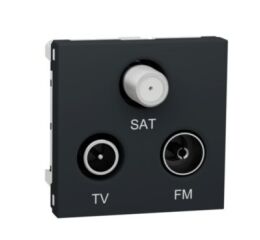 Unica - Zásuvka R/TV/SAT s F-konektorem koncová, 2M, Antracit *NU345054