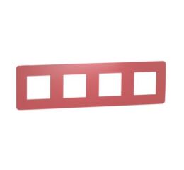 Unica Studio Color - Krycí rámeček čtyřnásobný, Red/Bílý *NU280813