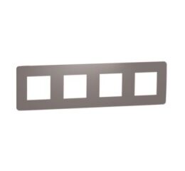 Unica Studio Color - Krycí rámeček čtyřnásobný, Chocolate/Bílý *NU280816