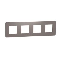 Unica Studio Color - Krycí rámeček čtyřnásobný, Chocolate/Černý *NU280817