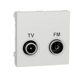 Unica - Zásuvka TV/R průběžná 1,5 dB, 2M, Bílá *NU345318