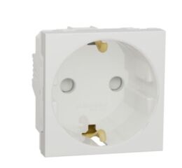 Unica - Zásuvka SCHUKO 2P+E 250V/16A, clonky, šroubová, Bílá *NU303718