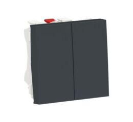 Unica - Přepínač dvojitý střídavý řazení 6+6 (5b), Antracit *NU321354