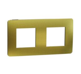 Unica Studio Metal - Krycí rámeček dvojnásobný, Gold/Černý *NU280462M