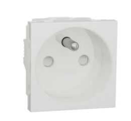Unica - Zásuvka 250V/16A 2P+E, clonky, šroubová, Bílá *NU303918E