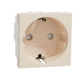 Unica - Zásuvka SCHUKO 2P+E 250V/16A, clonky, šroubová, Béžová *NU303744
