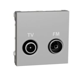Unica - Zásuvka TV/R individuální, 11 dB, 2M, Aluminium *NU345130