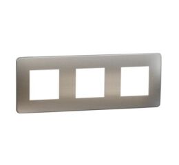 Unica Studio Metal - Krycí rámeček trojnásobný, White Aluminium/Bílý *NU280655M