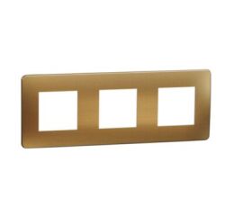 Unica Studio Metal - Krycí rámeček trojnásobný, Copper/Bílý *NU280657M