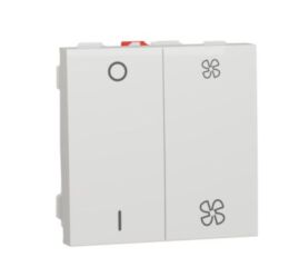 Unica - Mechanismus ovládání rychlosti ventilátoru dvojitý 1/0, Bílý *NU321418
