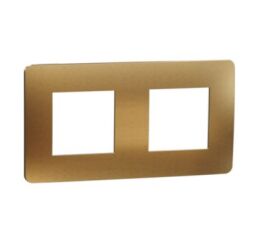 Unica Studio Metal - Krycí rámeček dvojnásobný, Copper/Bílý *NU280457M