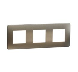 Unica Studio Metal - Krycí rámeček trojnásobný, Bronze/Bílý *NU280650M