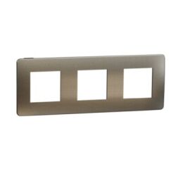Unica Studio Metal - Krycí rámeček trojnásobný, Bronze/Černý *NU280652M