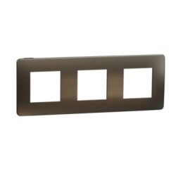 Unica Studio Metal - Krycí rámeček trojnásobný, Dark Aluminium/Černý *NU280653M