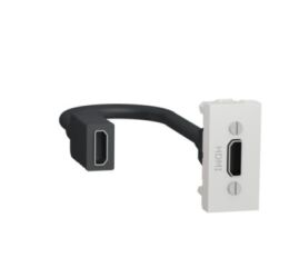 Unica - HDMI konektor (předzapojený), 1M, Bílý *NU343018