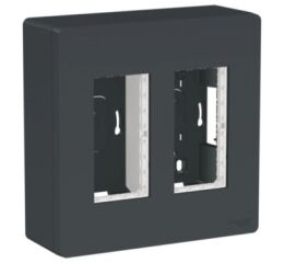 Unica System+ - Centrální jednotka 2x4 moduly vertikální povrchová, Antracit *NU122454