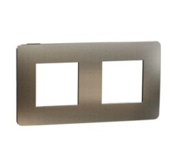 Unica Studio Metal - Krycí rámeček dvojnásobný, Bronze/Černý *NU280452M