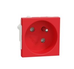 Unica - Zásuvka 45 250V/16A 2P+E, clonky, bezšroubová, Červená *NU304903