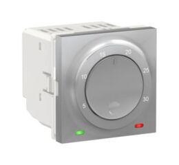 Unica - Termostat prostorový otočný 2M, Aluminium *NU350130