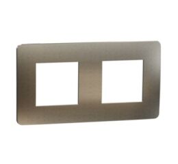 Unica Studio Metal - Krycí rámeček dvojnásobný, Bronze/Bílý *NU280450M