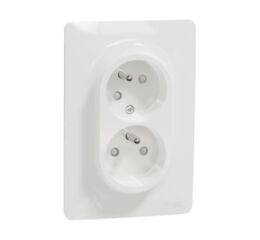 Unica - Dvojzásuvka pootočená 16A 230V, Bílá *NU206518