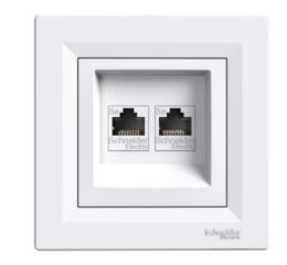 Zásuvka datová 2xRJ45, kat.5e UTP, bílá Asfora EPH4400121