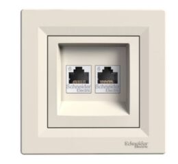 Zásuvka datová 2xRJ45, kat.6 UTP, krémová Asfora EPH4800123