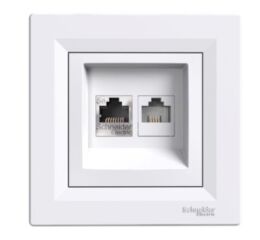 Zásuvka datová RJ45, kat.5e UTP + RJ11, bílá Asfora EPH4900121