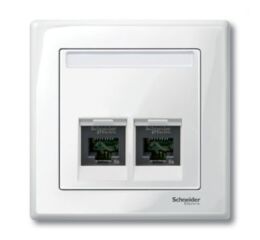 Centrální deska pro dvojnásobný mechanizmus datové zásuvky, System M, polar *MTN469919