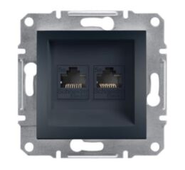 Asfora - Zásuvka datová 2xRJ45, kat.5e UTP, antracit *EPH4400171 Schneider electric