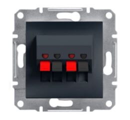 Asfora - Zásuvka dvojitá reproduktorová, antracit *EPH5700171 Schneider electric
