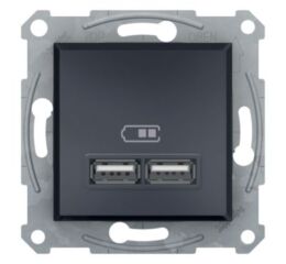 Asfora - 2xUSB nabíjecí konektor 2.1A, antracit *EPH2700271 Schneider electric