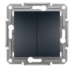 Asfora - Tlačítkový ovládač dvojnásobný bezšroubový, antracit *EPH1100171 Schneider electric