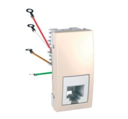 Zásuvka telefonní, 4 kontakty RJ11, 1 modul,marfil Unica  MGU349025