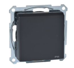 Merten - Zásuvka 2P+E, 250V/16A, šroubová, s víčkem IP44, System M, Antracit *MTN2614-0414 Schneider